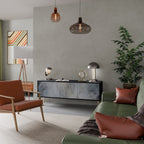 MUTED ARC Móvel de TV com 3 Portas em Acabamento Preto