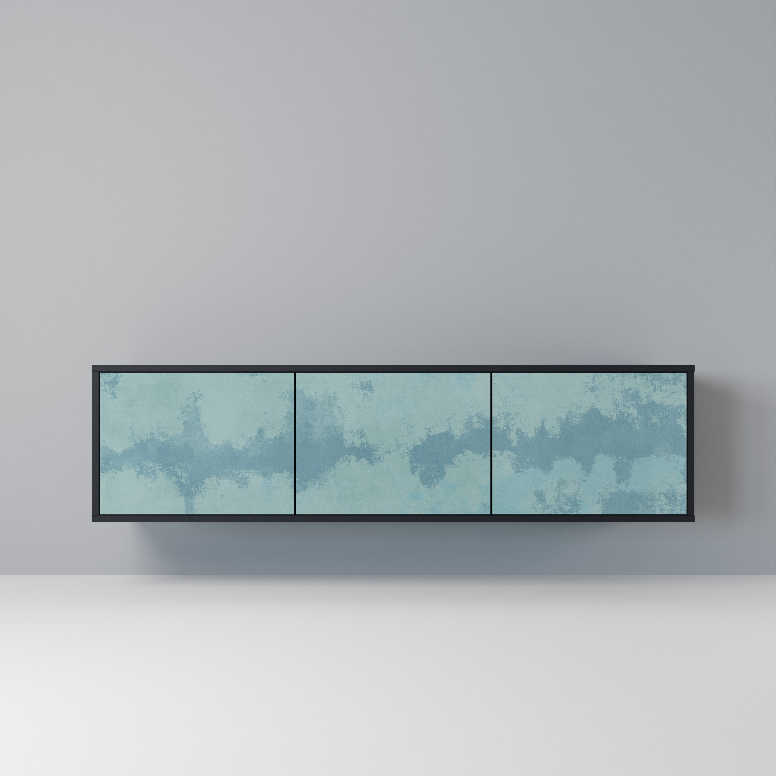 SKY WASH Móvel de TV com 3 Portas em Acabamento Preto