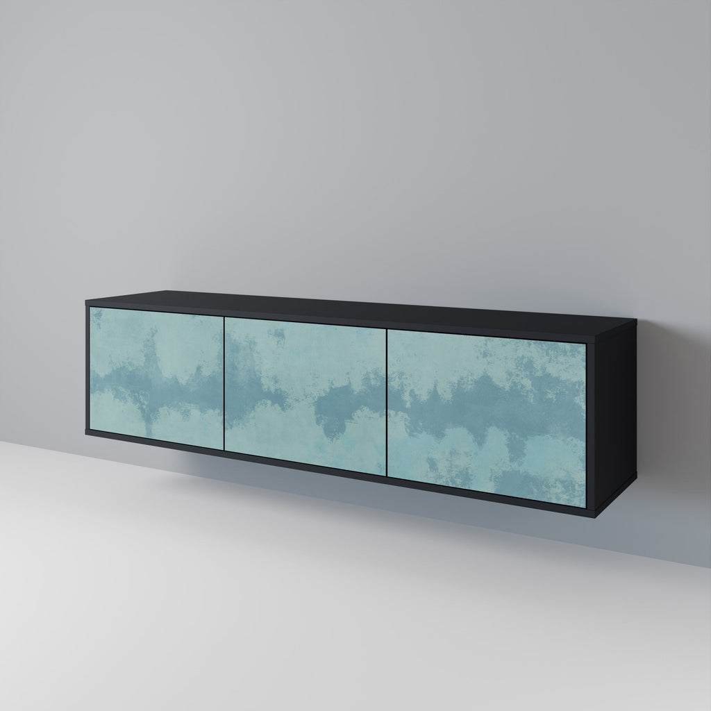 SKY WASH Móvel de TV com 3 Portas em Acabamento Preto