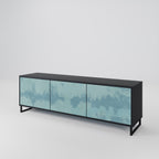 SKY WASH Móvel de TV com 3 Portas em Acabamento Preto