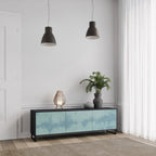 SKY WASH Móvel de TV com 3 Portas em Acabamento Preto