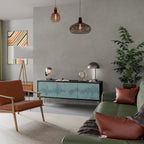 SKY WASH Móvel de TV com 3 Portas em Acabamento Preto