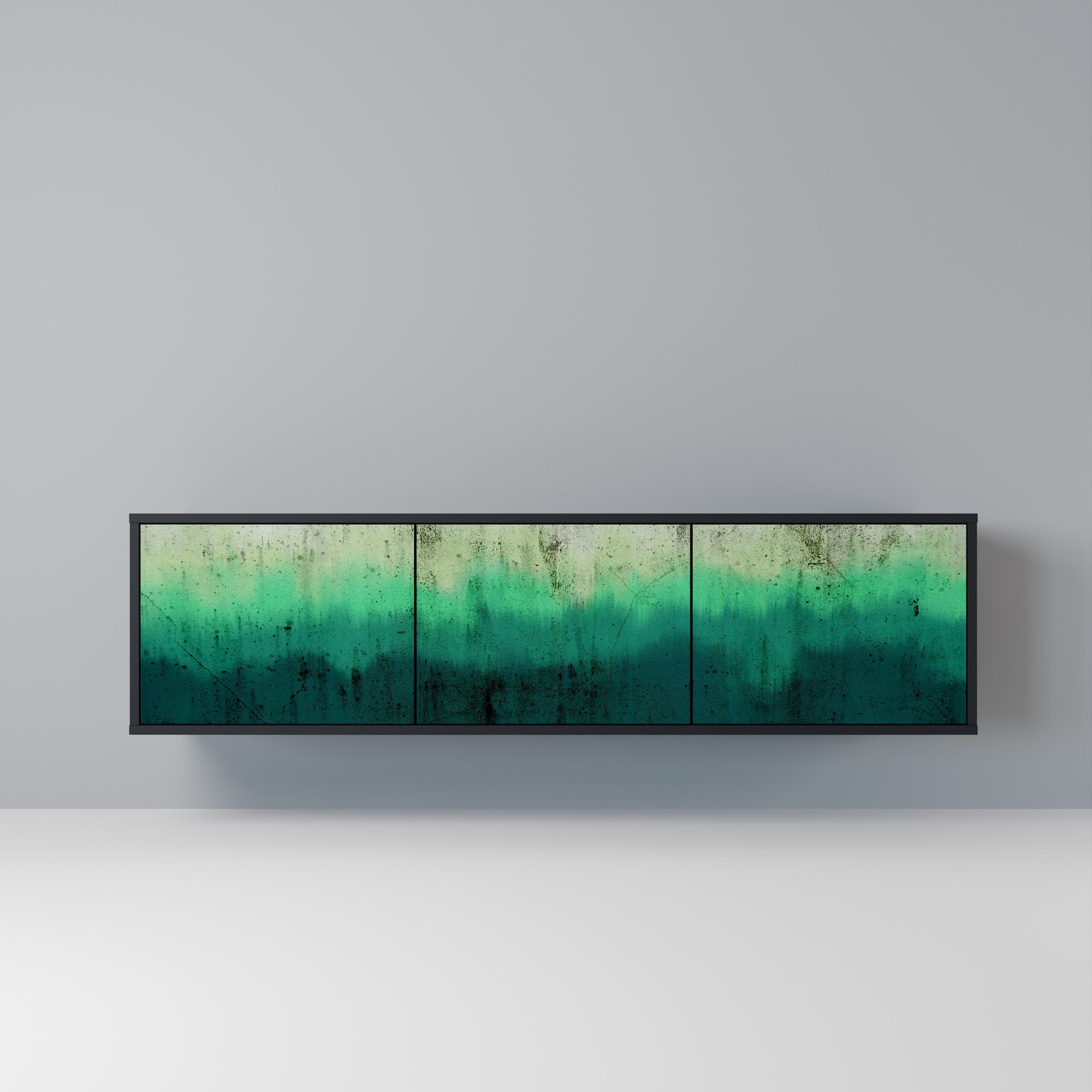 NORTHERN LIGHTS Móvel de TV com 3 Portas em Acabamento Preto