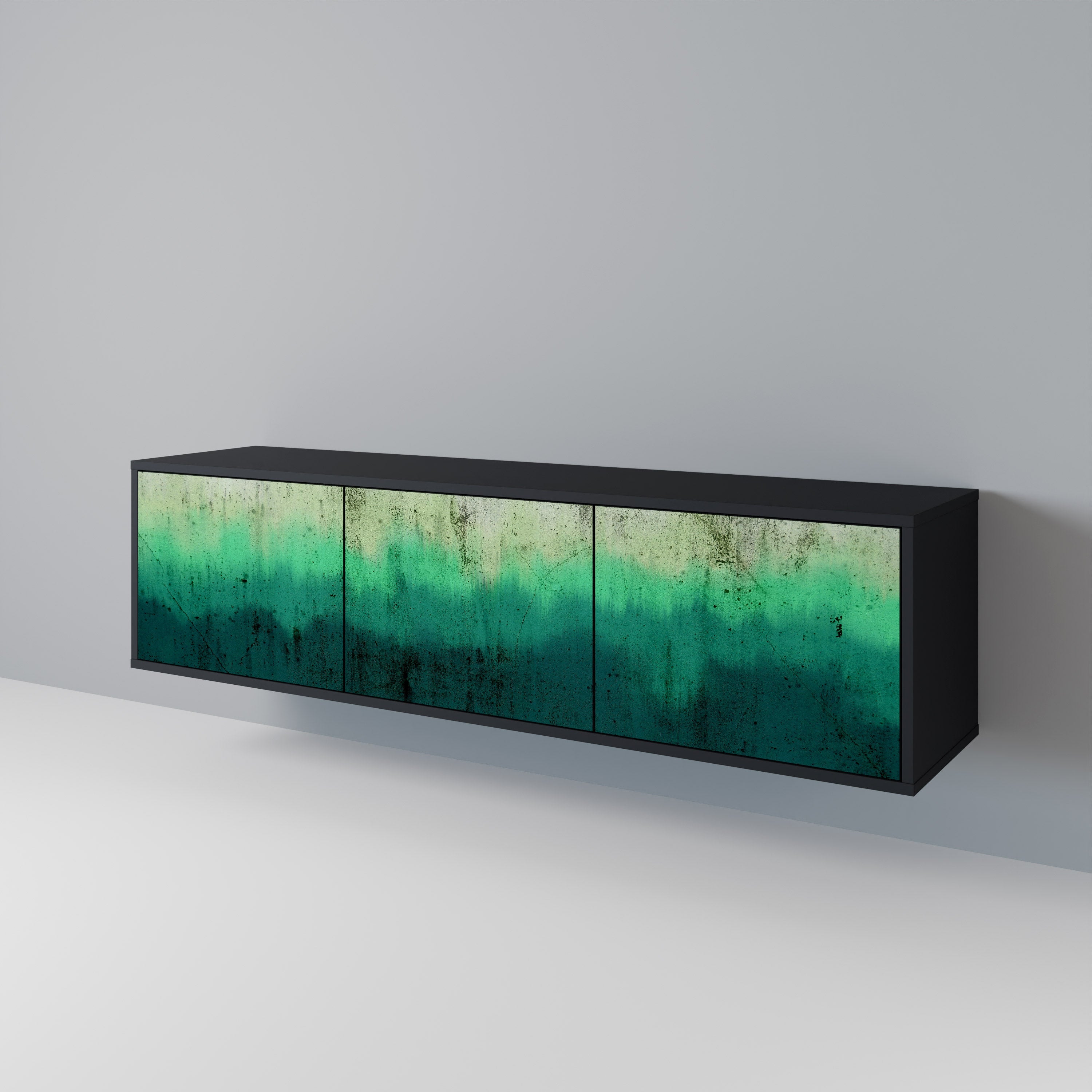 NORTHERN LIGHTS 3-Door TV Stand in Black Finish