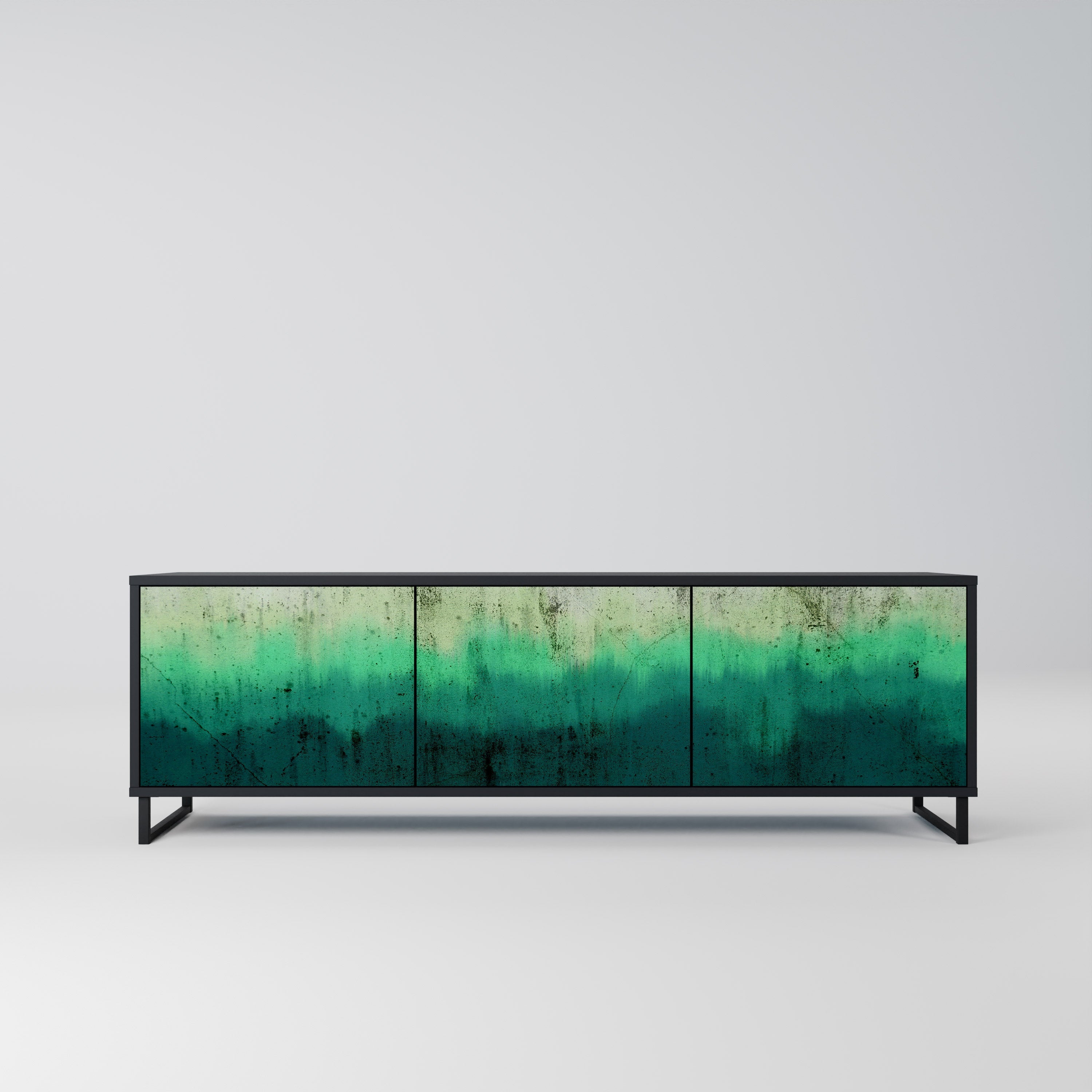 NORTHERN LIGHTS Móvel de TV com 3 Portas em Acabamento Preto