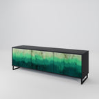 NORTHERN LIGHTS 3-Door TV Stand in Black Finish