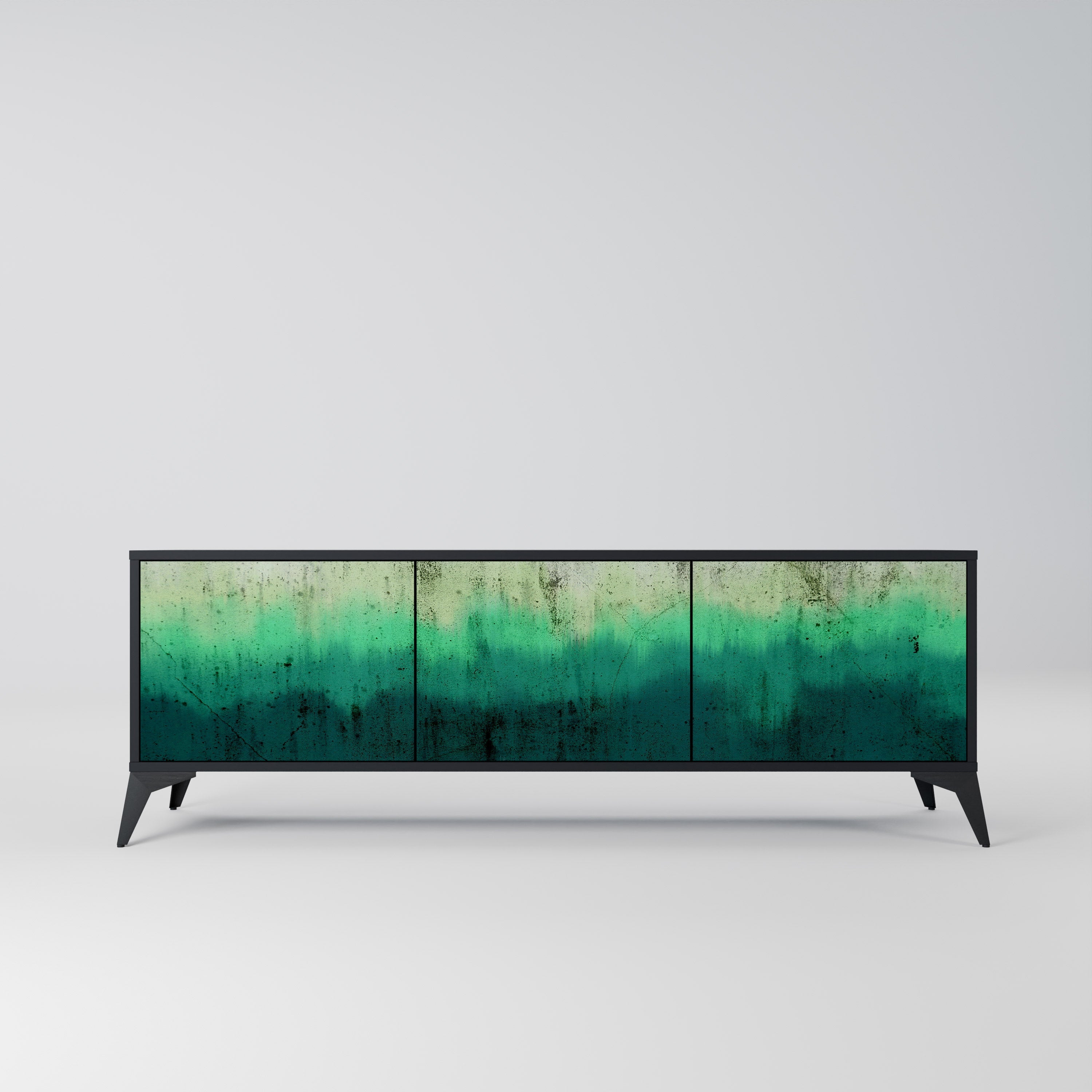 NORTHERN LIGHTS Móvel de TV com 3 Portas em Acabamento Preto