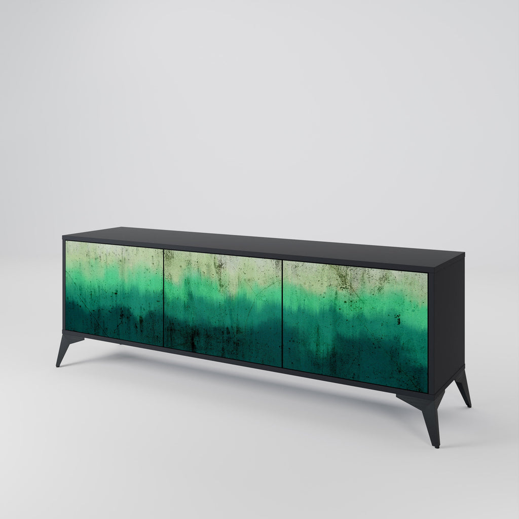 NORTHERN LIGHTS 3-Door TV Stand in Black Finish