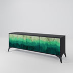 NORTHERN LIGHTS 3-Door TV Stand in Black Finish