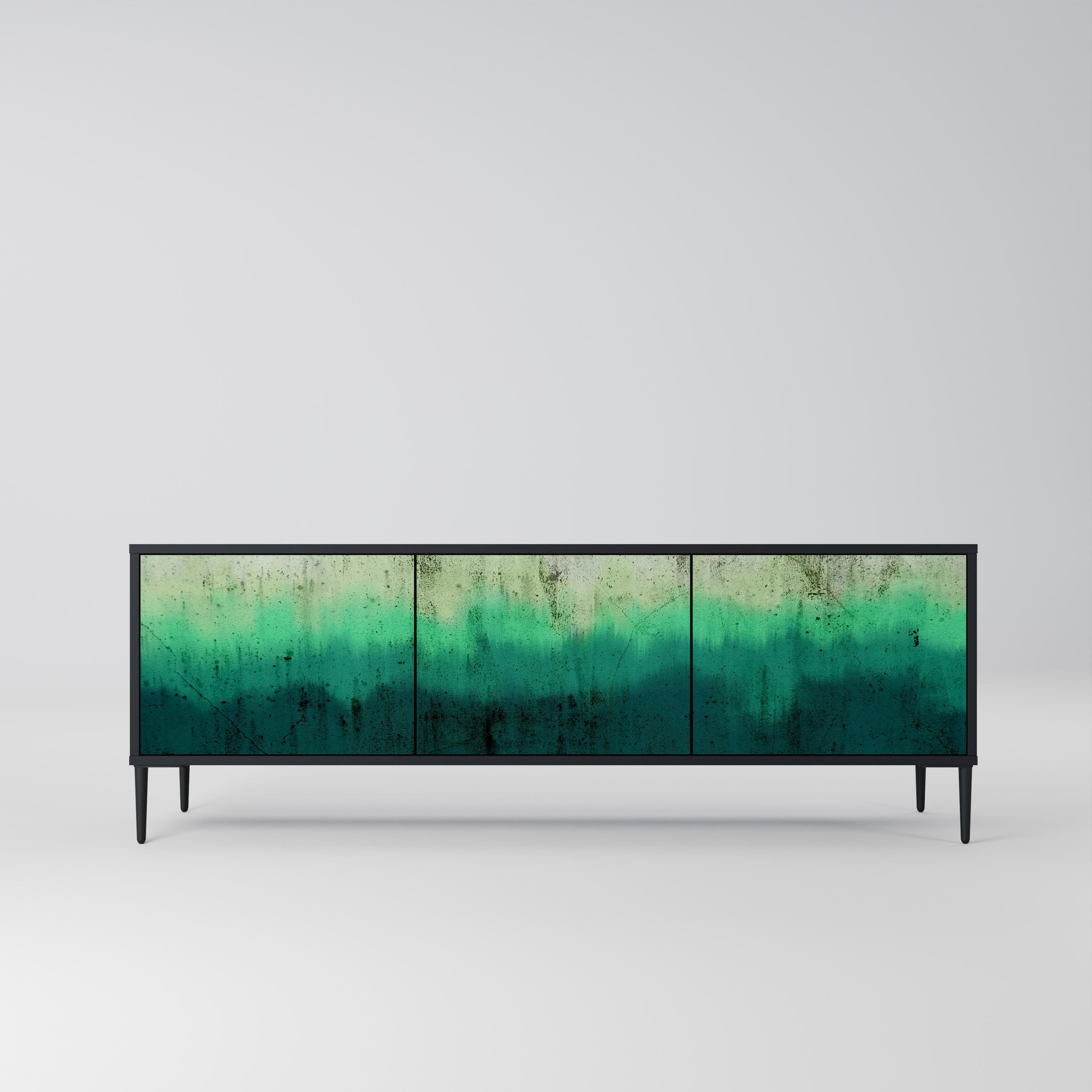 NORTHERN LIGHTS Móvel de TV com 3 Portas em Acabamento Preto