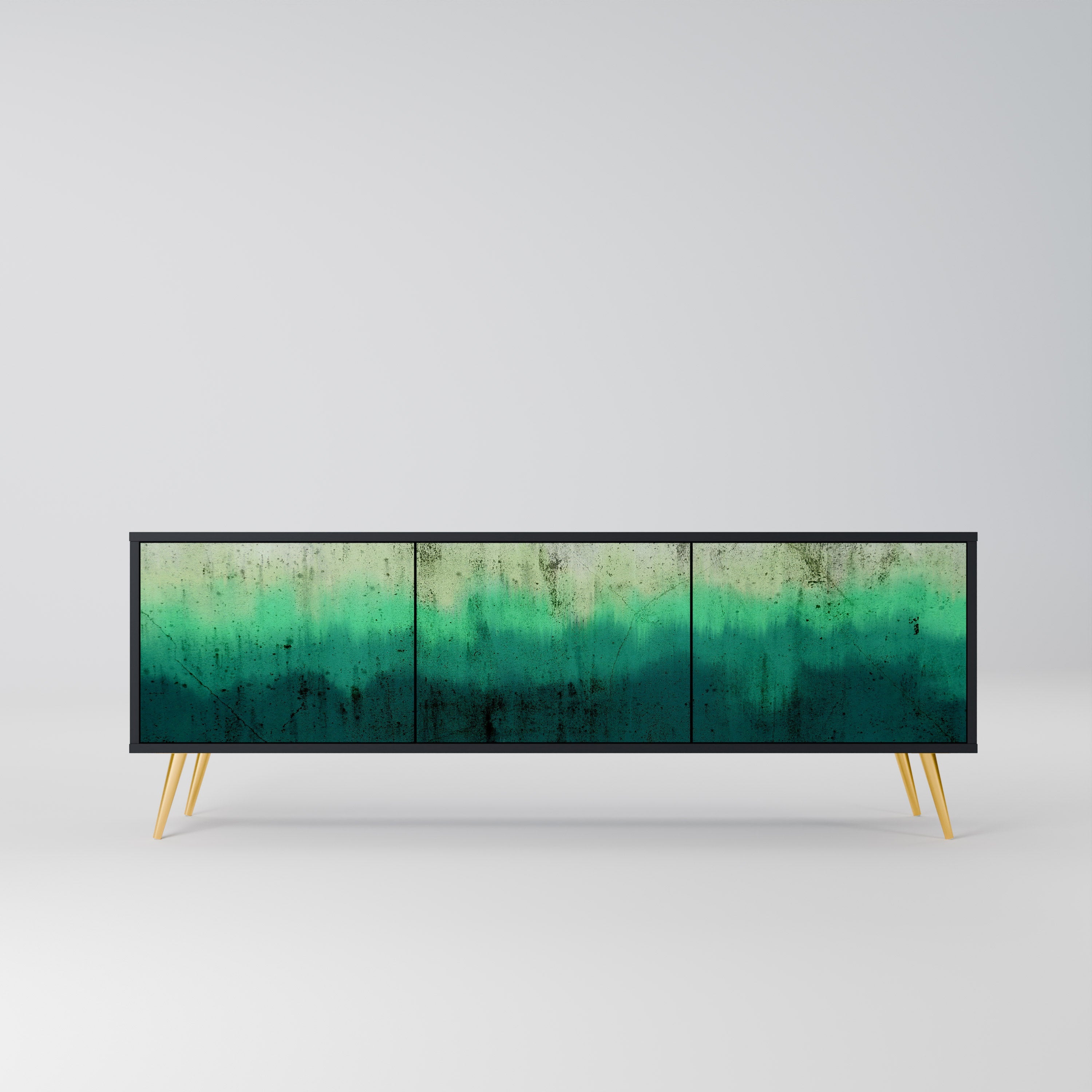 NORTHERN LIGHTS Móvel de TV com 3 Portas em Acabamento Preto