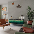 NORTHERN LIGHTS 3-Door TV Stand in Black Finish