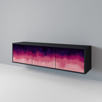 AURORA BOREALIS 3-Door TV Stand in Black Finish