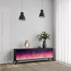 AURORA BOREALIS 3-Door TV Stand in Black Finish