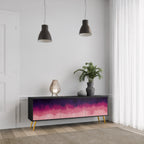 AURORA BOREALIS 3-Door TV Stand in Black Finish