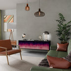 AURORA BOREALIS 3-Door TV Stand in Black Finish