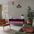 AURORA BOREALIS 3-Door TV Stand in Black Finish