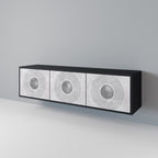 SOLID CIRCLES Móvel de TV com 3 Portas em Acabamento Preto