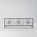 SOLID CIRCLES Móvel de TV com 3 Portas em Acabamento Preto