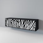 SPLENDID ZEBRA Móvel de TV com 3 Portas em Acabamento Preto
