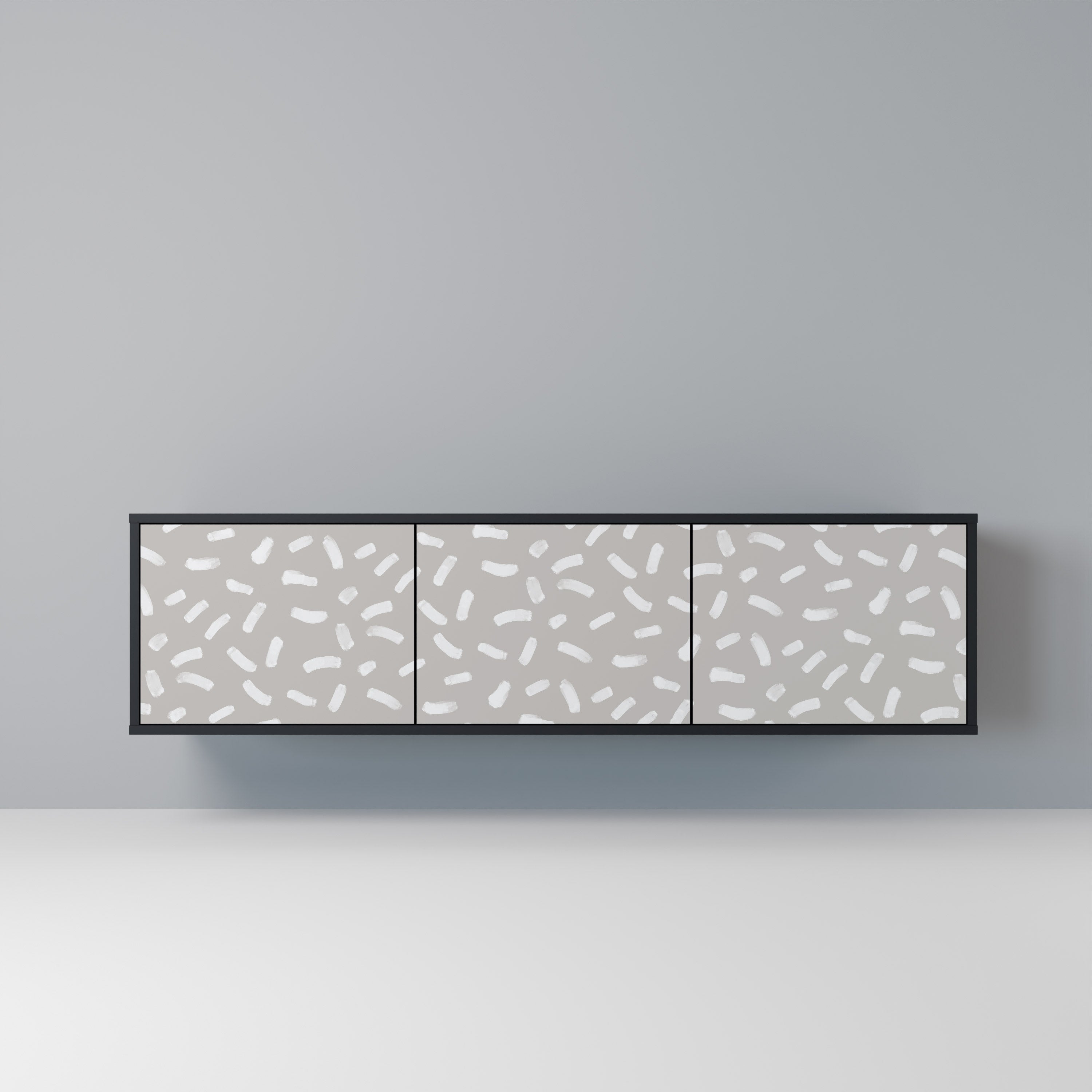 PASSING SECONDS Móvel de TV com 3 Portas em Acabamento Preto