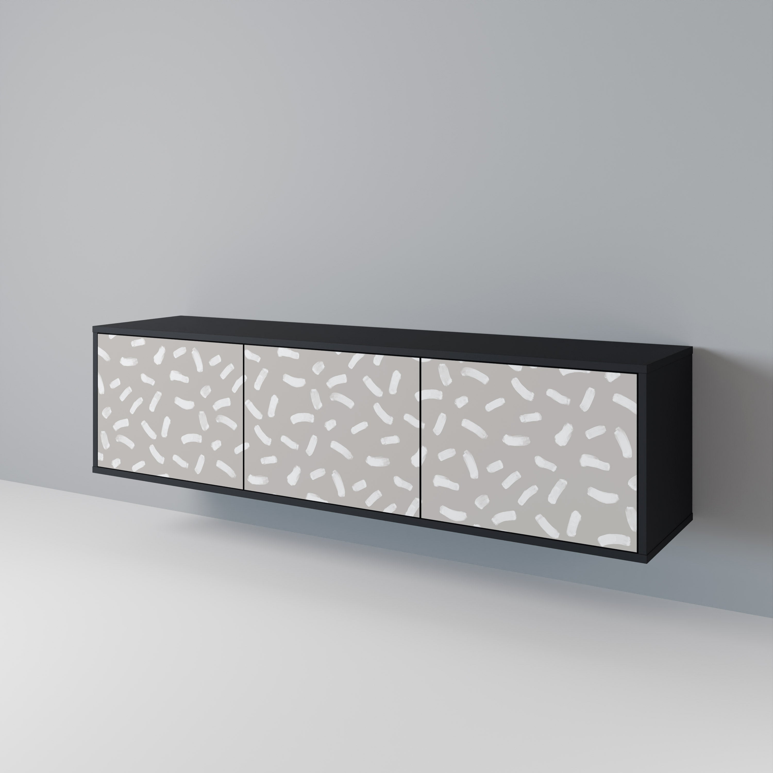 PASSING SECONDS Móvel de TV com 3 Portas em Acabamento Preto