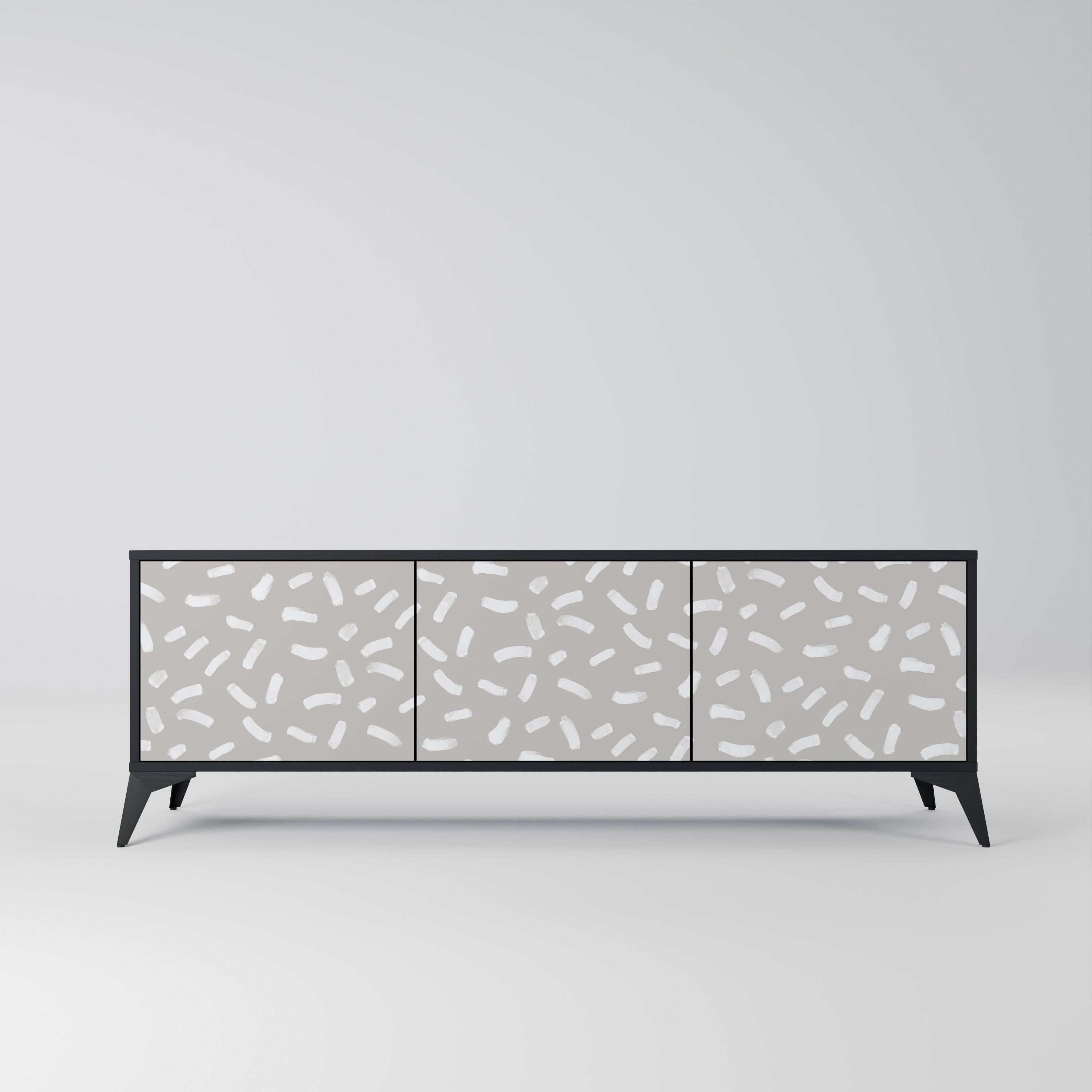 PASSING SECONDS Móvel de TV com 3 Portas em Acabamento Preto