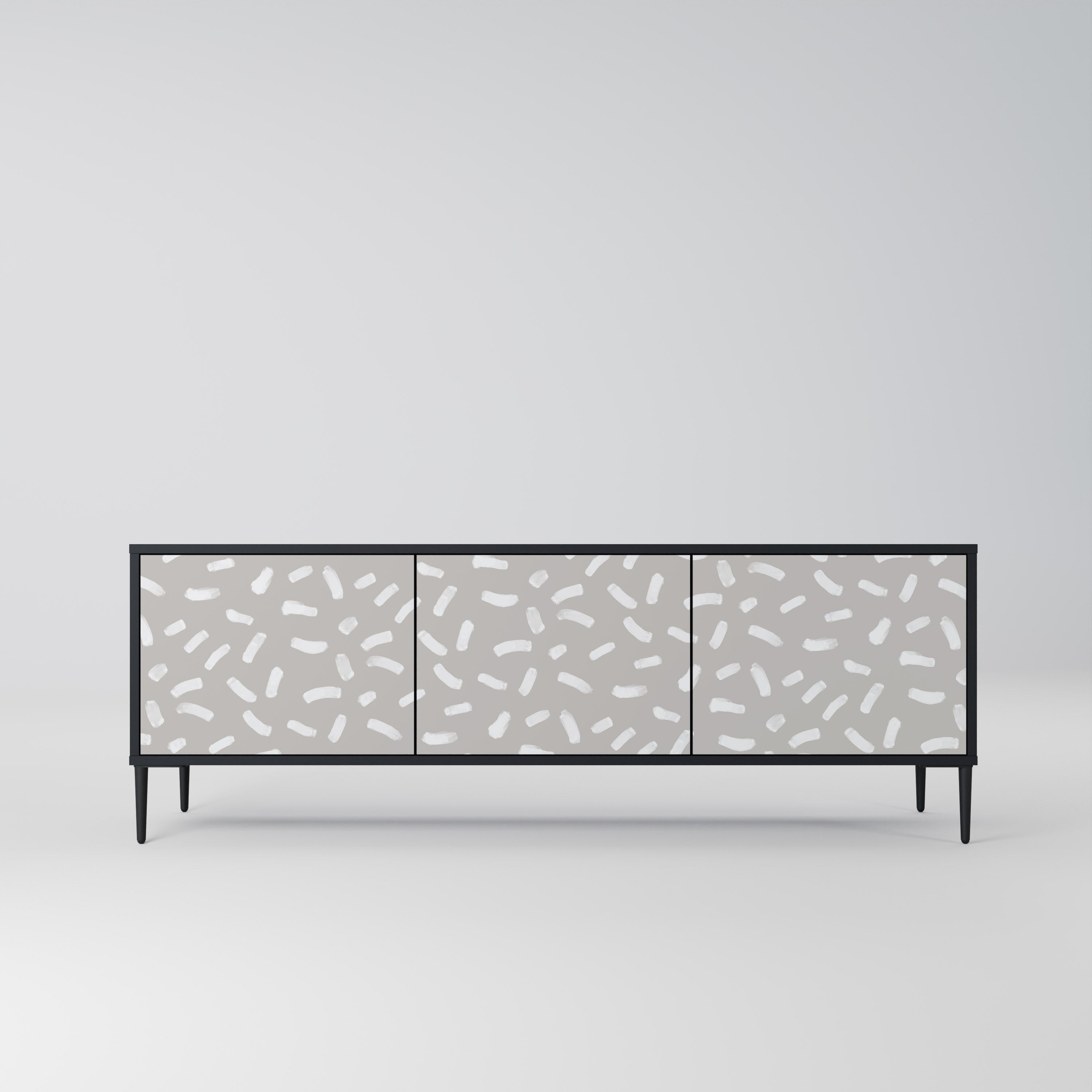 PASSING SECONDS Móvel de TV com 3 Portas em Acabamento Preto