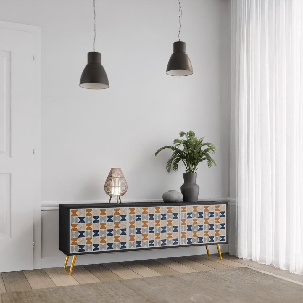 REFLECTION RANGE Móvel de TV com 3 Portas em Acabamento Preto