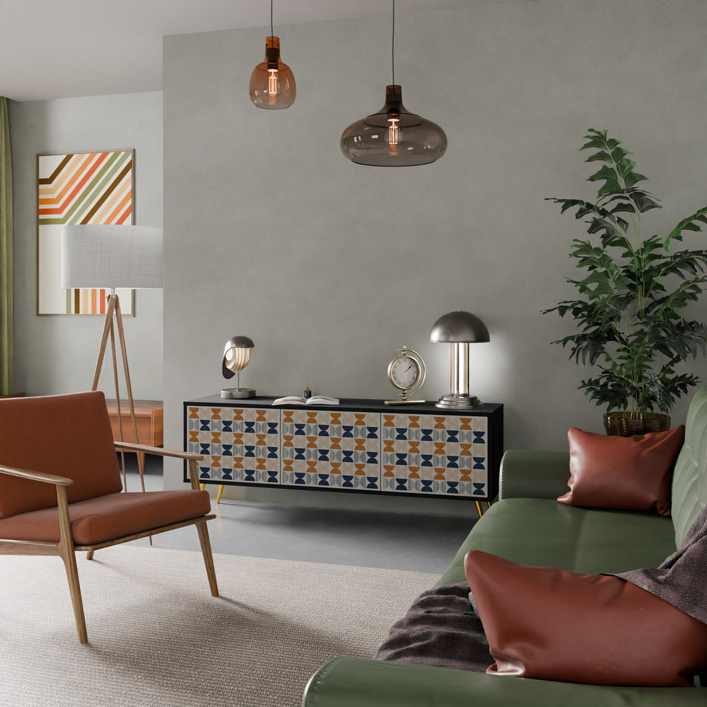 REFLECTION RANGE Móvel de TV com 3 Portas em Acabamento Preto