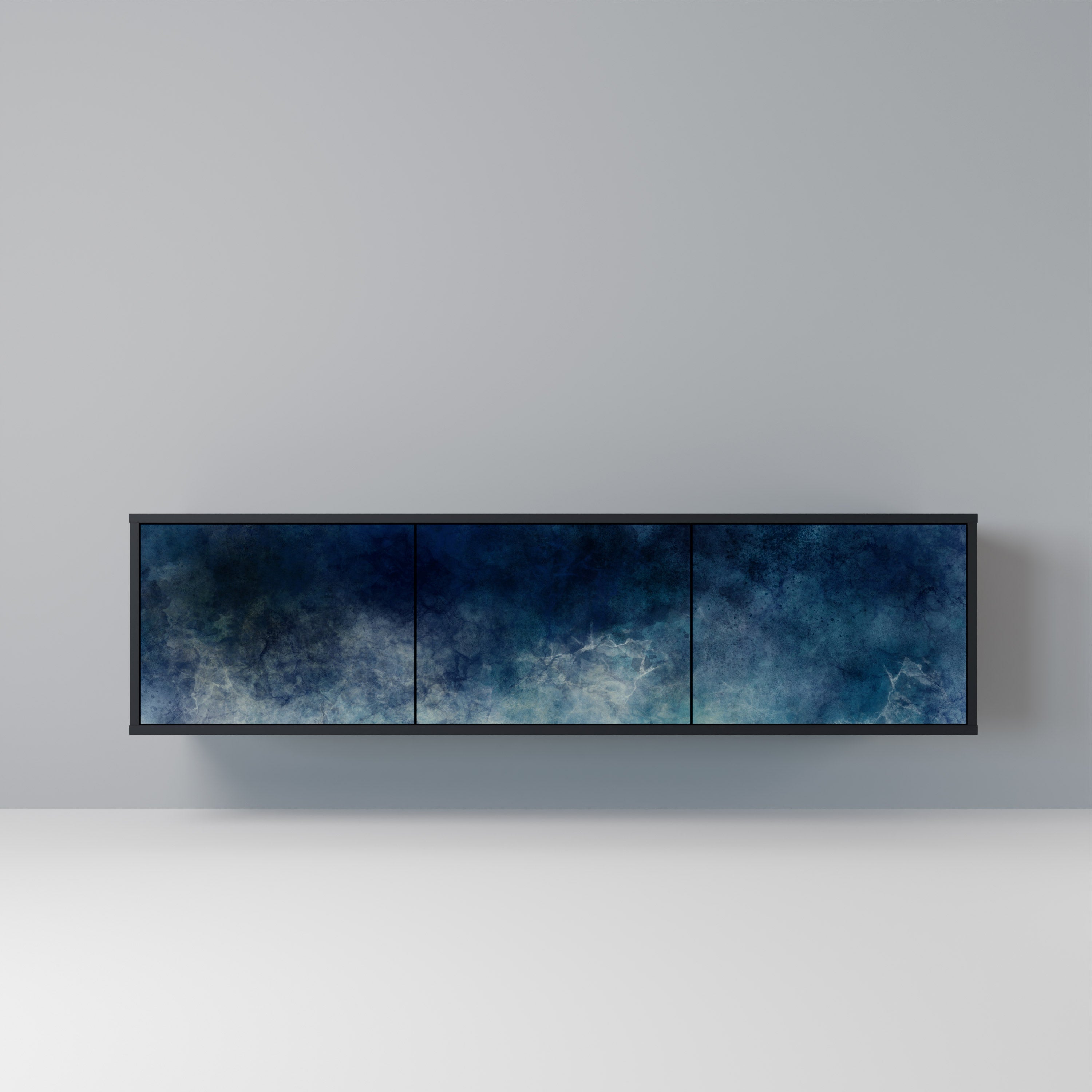 CELESTIAL FALL Móvel de TV com 3 Portas em Acabamento Preto