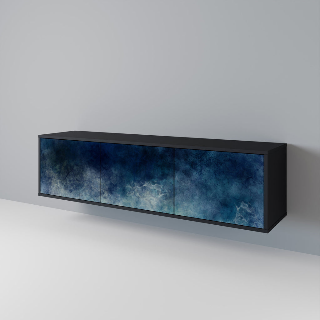 CELESTIAL FALL Móvel de TV com 3 Portas em Acabamento Preto