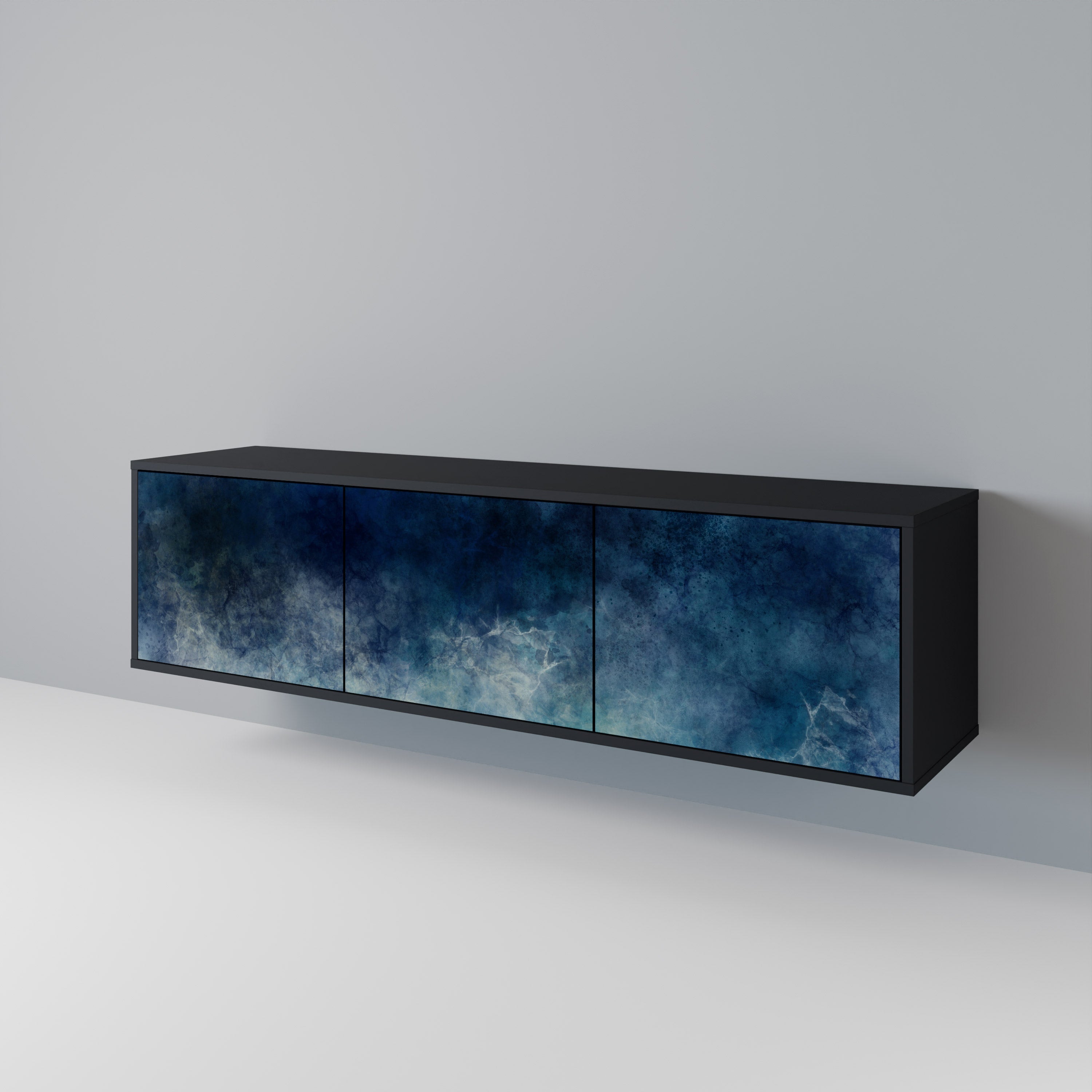 CELESTIAL FALL Móvel de TV com 3 Portas em Acabamento Preto