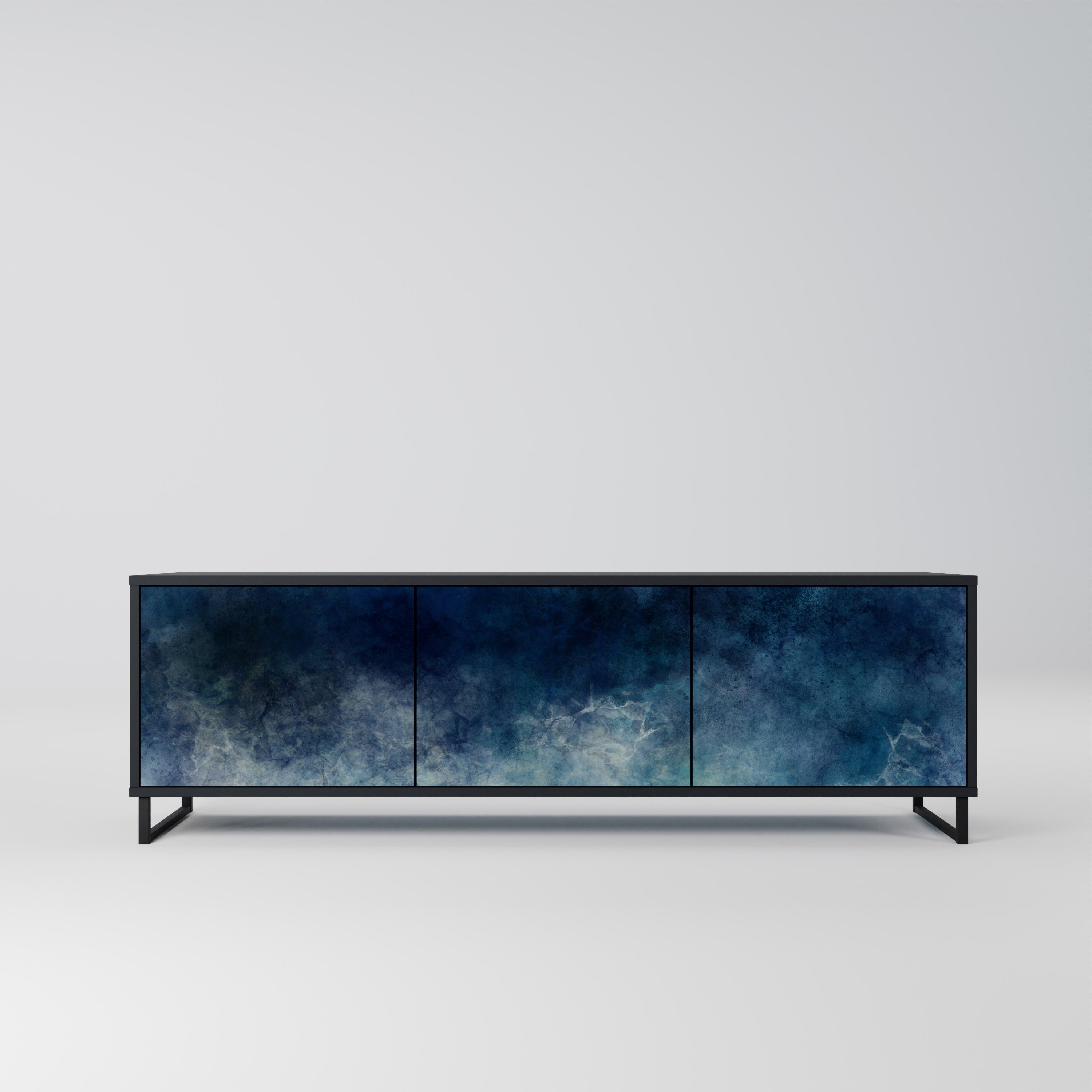 CELESTIAL FALL Móvel de TV com 3 Portas em Acabamento Preto