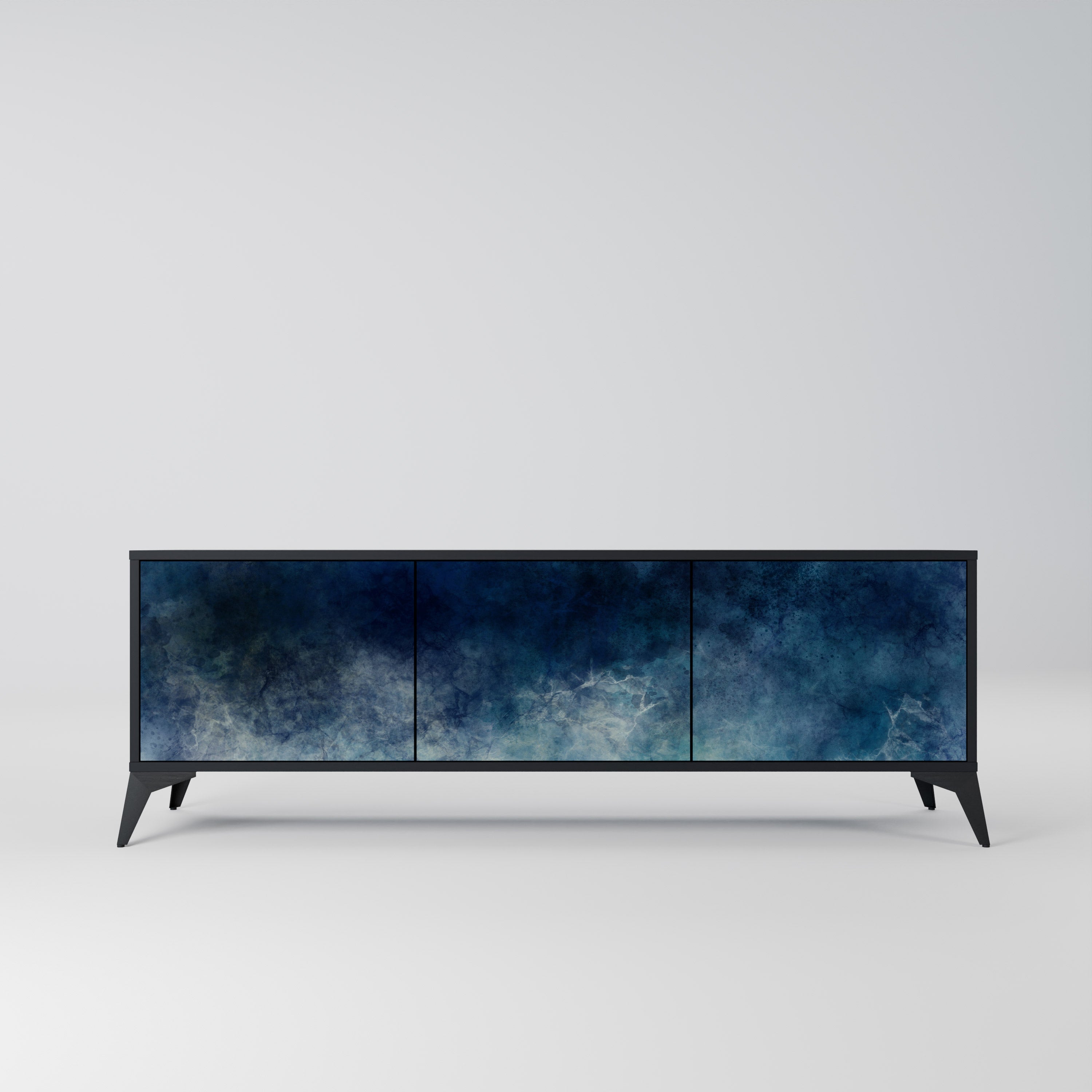 CELESTIAL FALL Móvel de TV com 3 Portas em Acabamento Preto