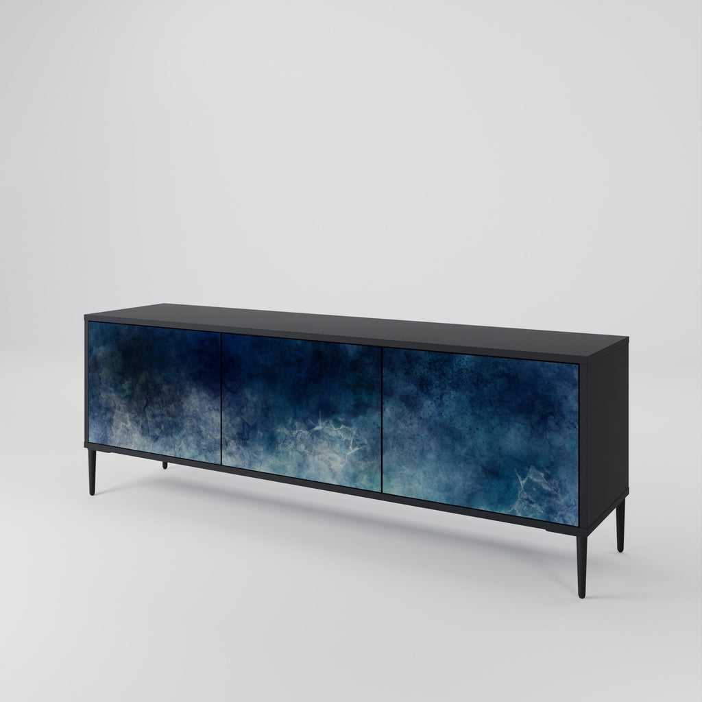 CELESTIAL FALL Móvel de TV com 3 Portas em Acabamento Preto