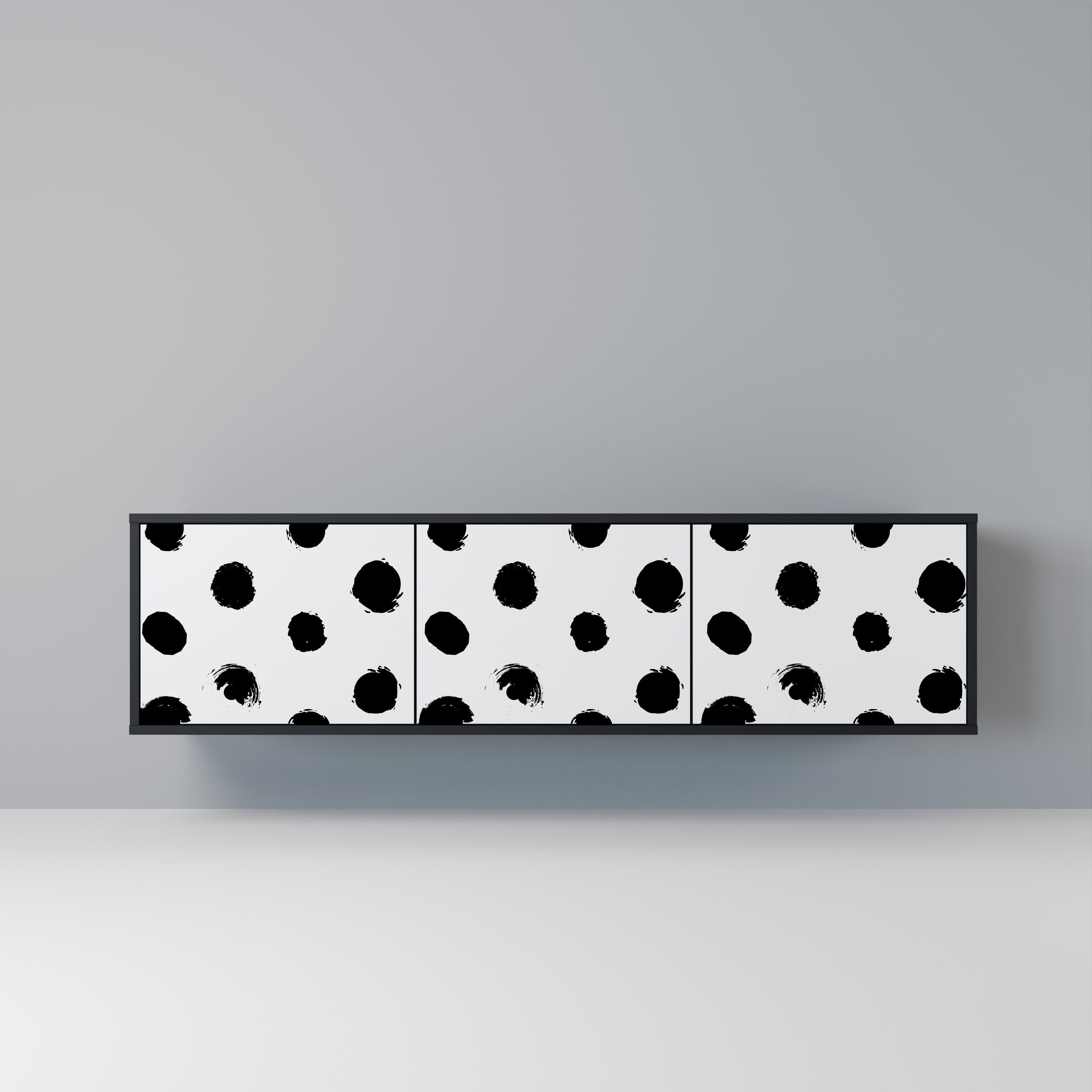 SLIPPING MINUTES Móvel de TV com 3 Portas em Acabamento Preto