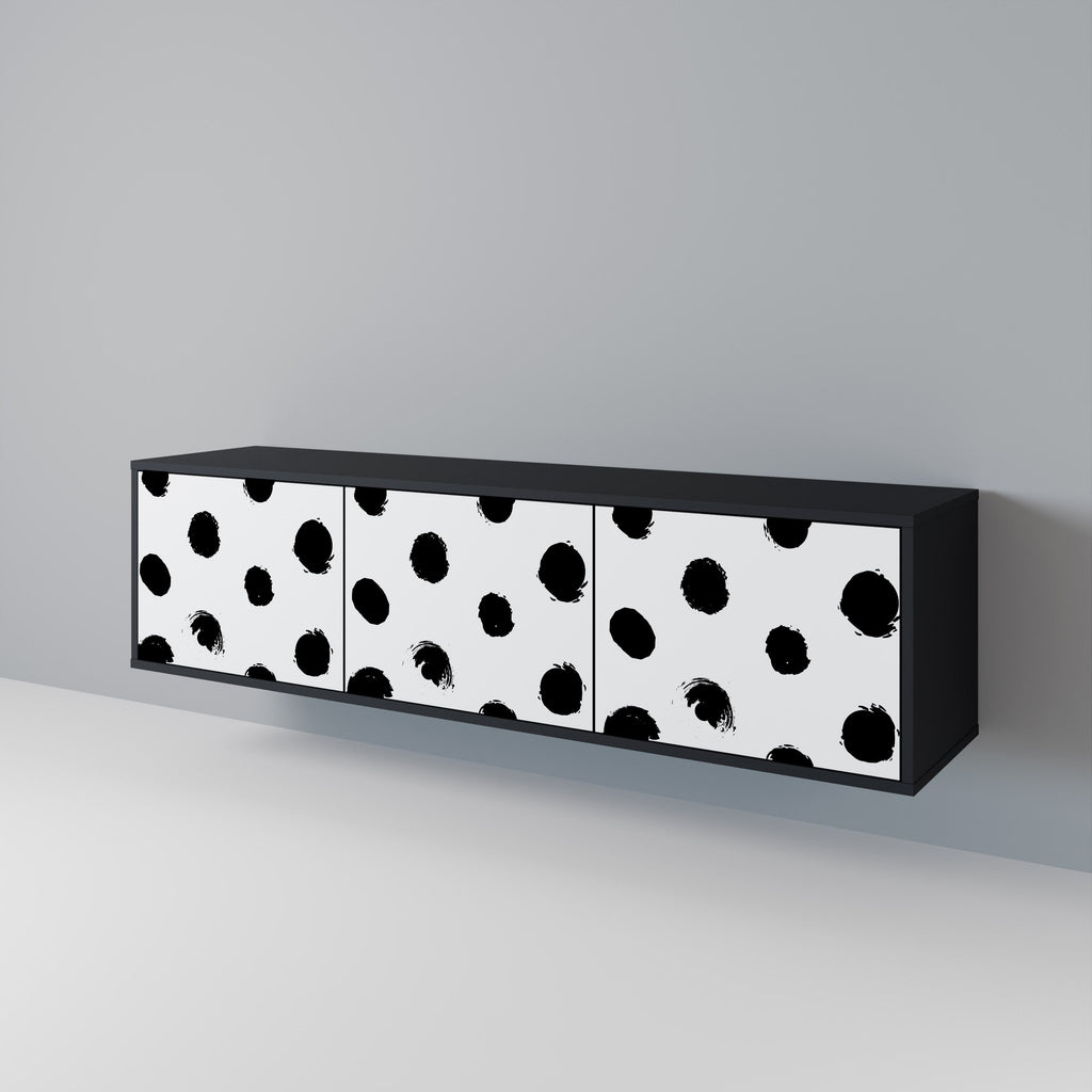 SLIPPING MINUTES Móvel de TV com 3 Portas em Acabamento Preto