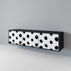 SLIPPING MINUTES Móvel de TV com 3 Portas em Acabamento Preto