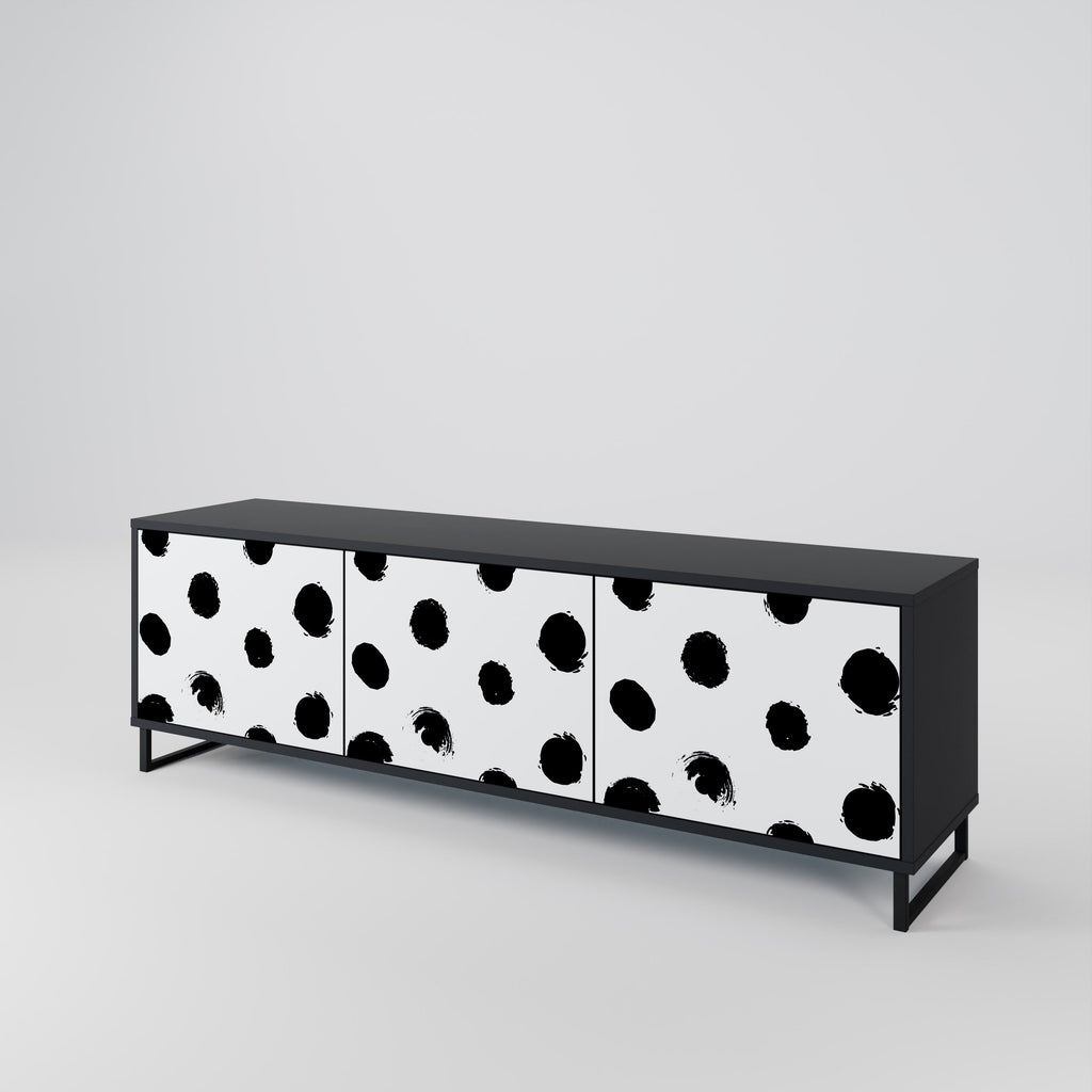 SLIPPING MINUTES Móvel de TV com 3 Portas em Acabamento Preto