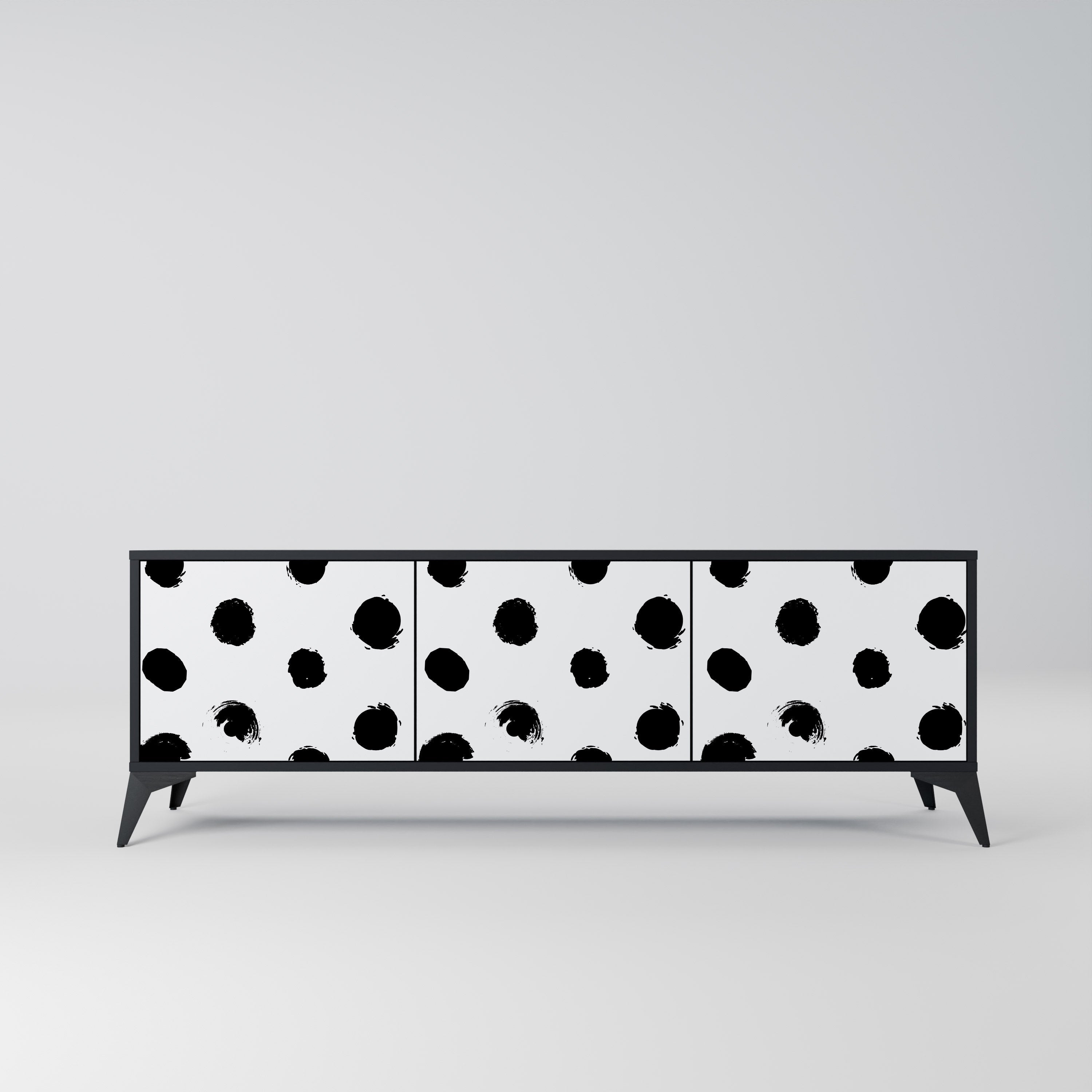 SLIPPING MINUTES Móvel de TV com 3 Portas em Acabamento Preto