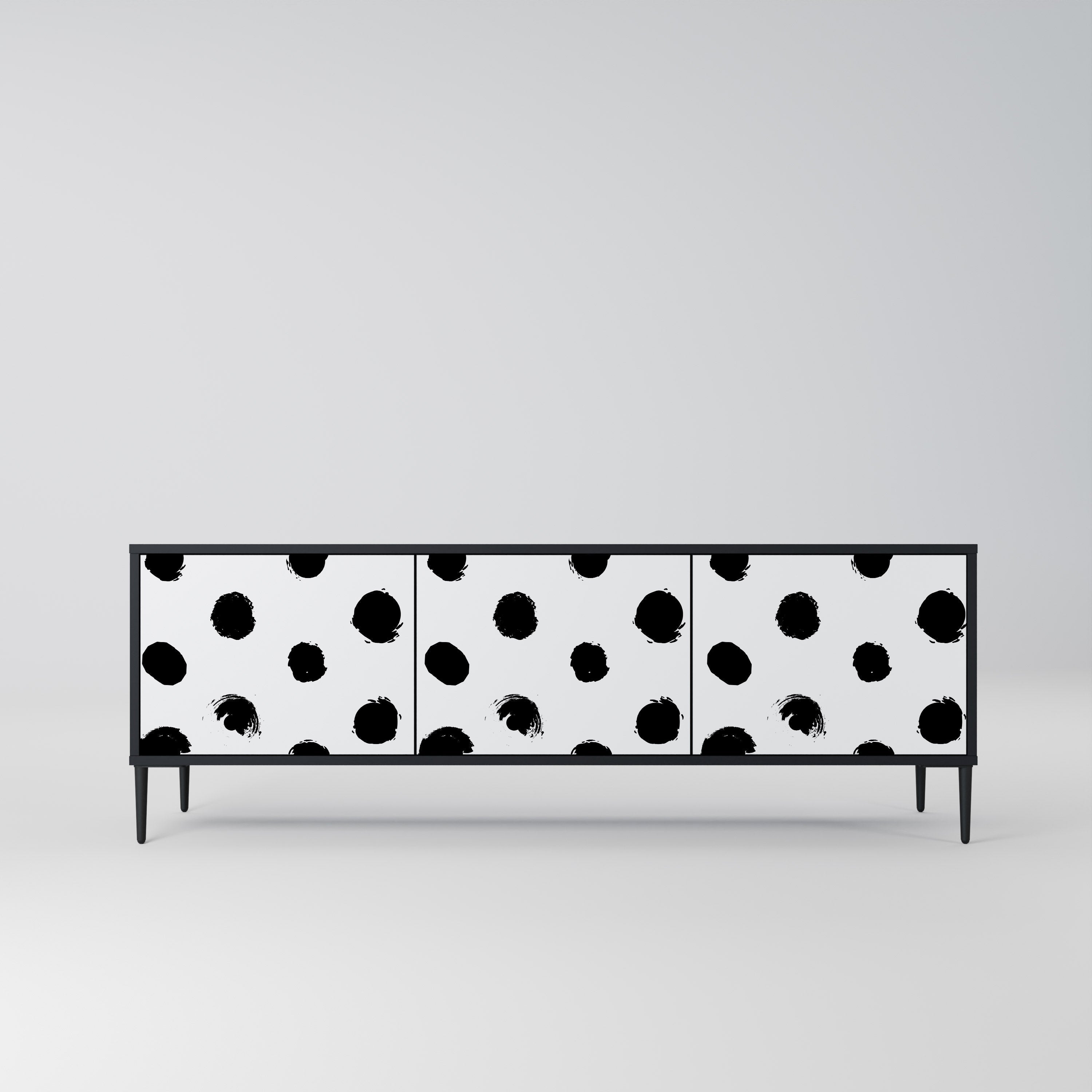 SLIPPING MINUTES Móvel de TV com 3 Portas em Acabamento Preto