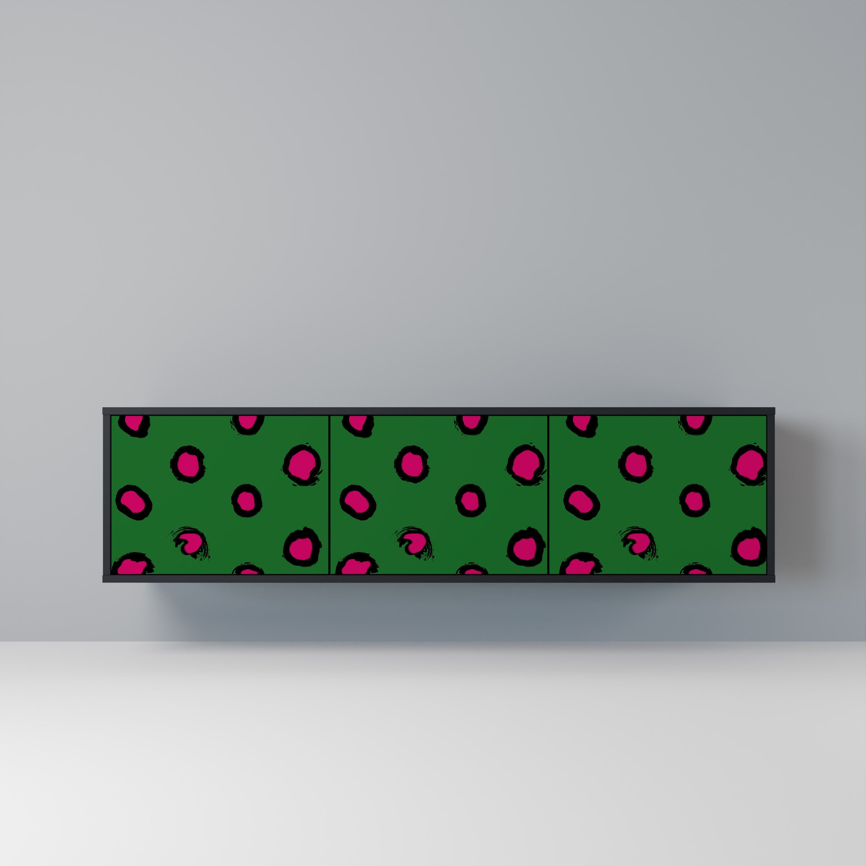 FUNKY SPOTS Móvel de TV com 3 Portas em Acabamento Preto