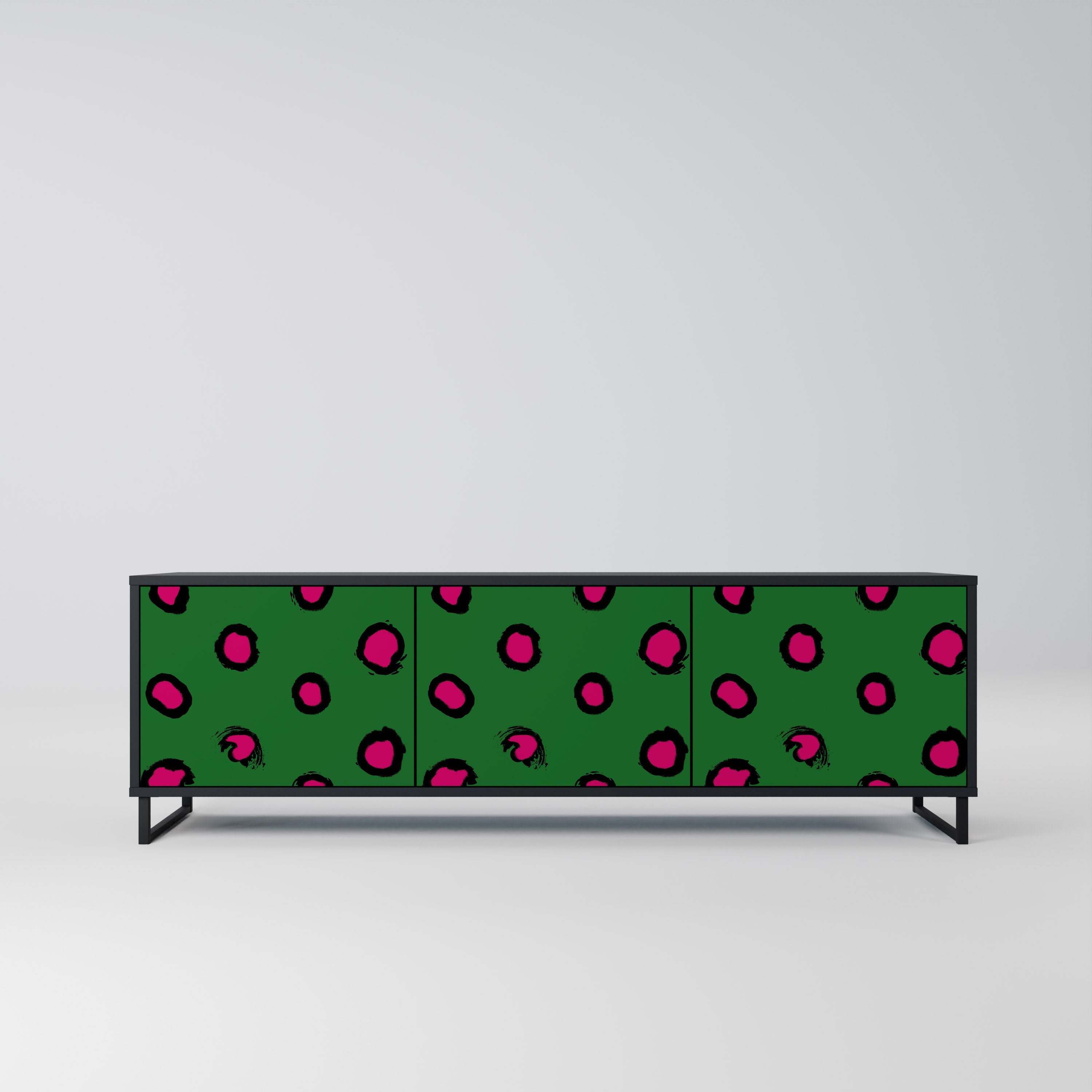 FUNKY SPOTS Móvel de TV com 3 Portas em Acabamento Preto