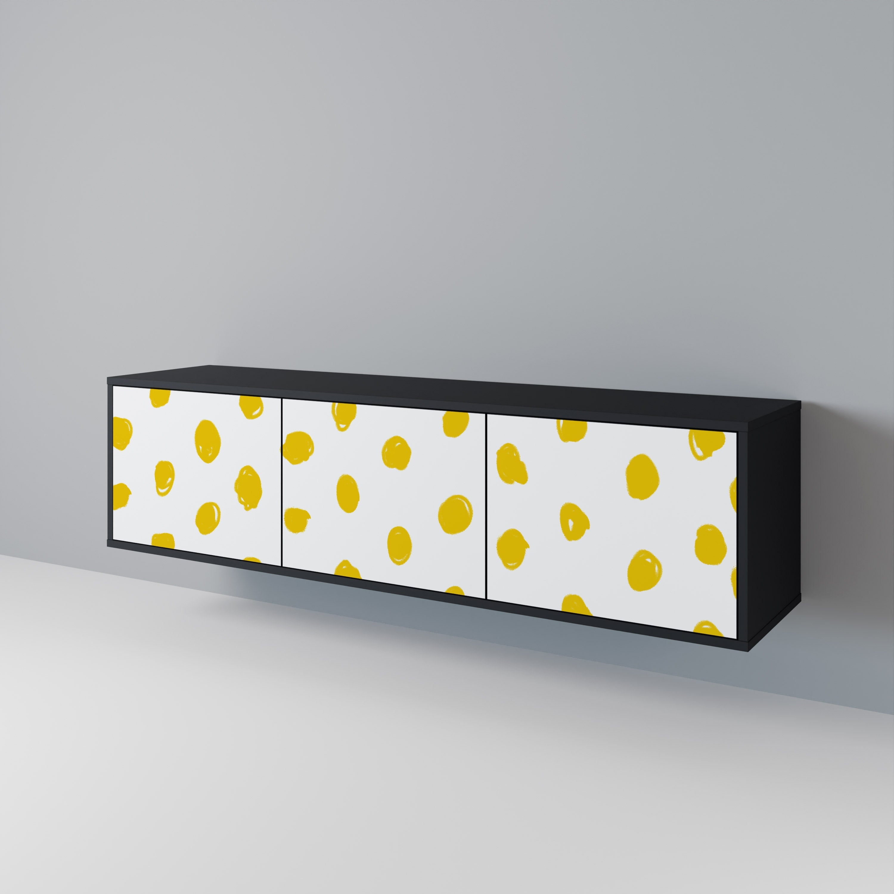 RADIANT REVERIE Móvel de TV com 3 Portas em Acabamento Preto