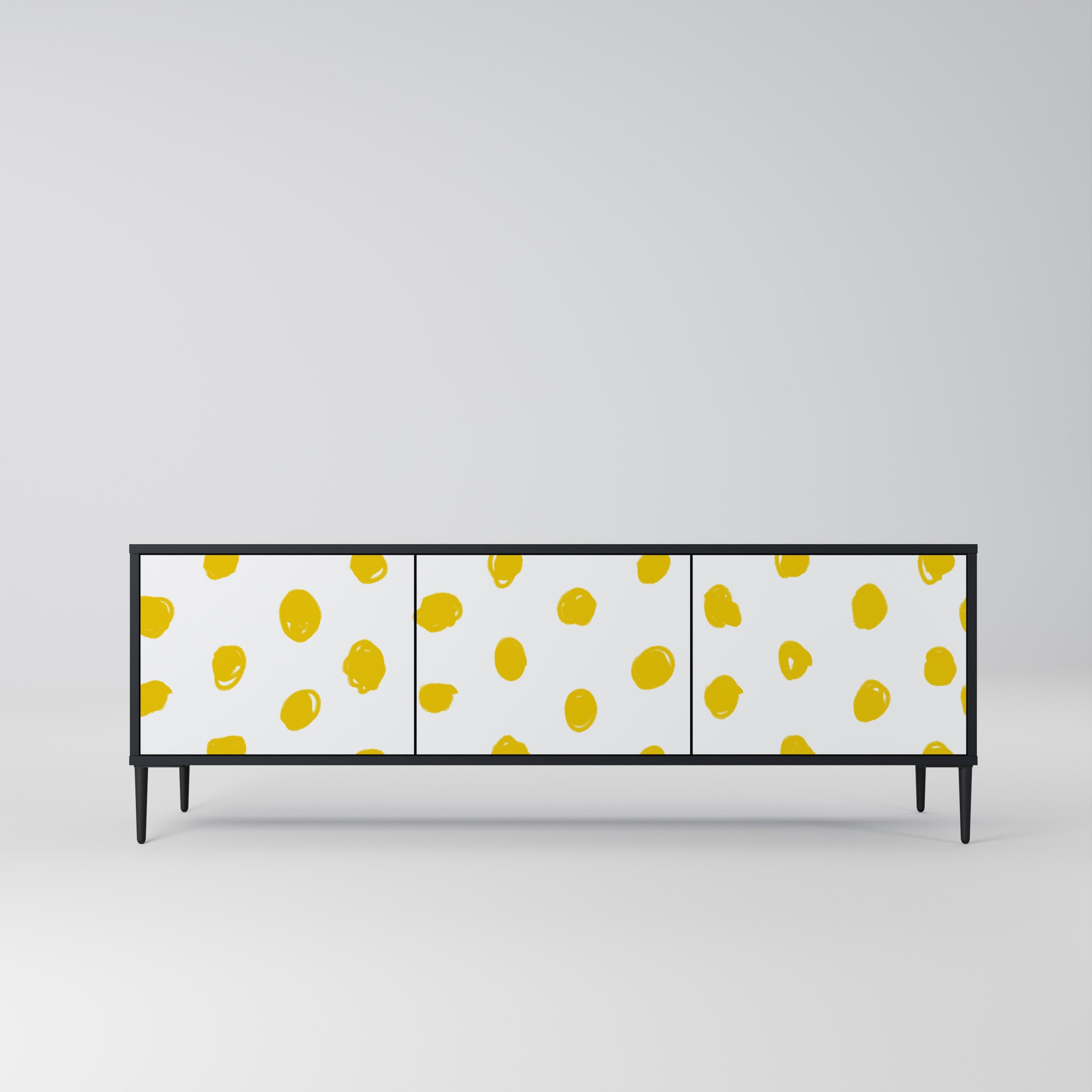 RADIANT REVERIE Móvel de TV com 3 Portas em Acabamento Preto