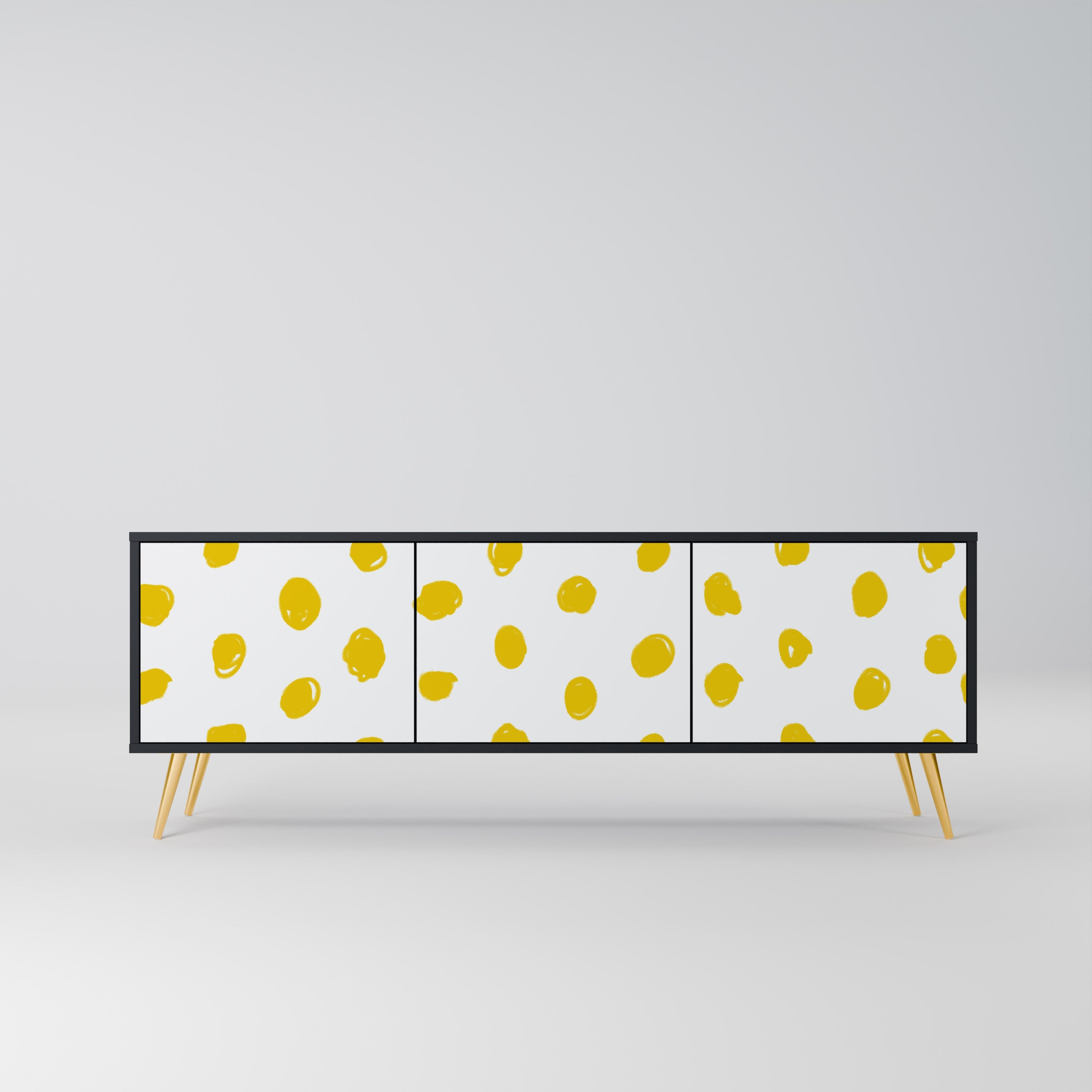 RADIANT REVERIE Móvel de TV com 3 Portas em Acabamento Preto