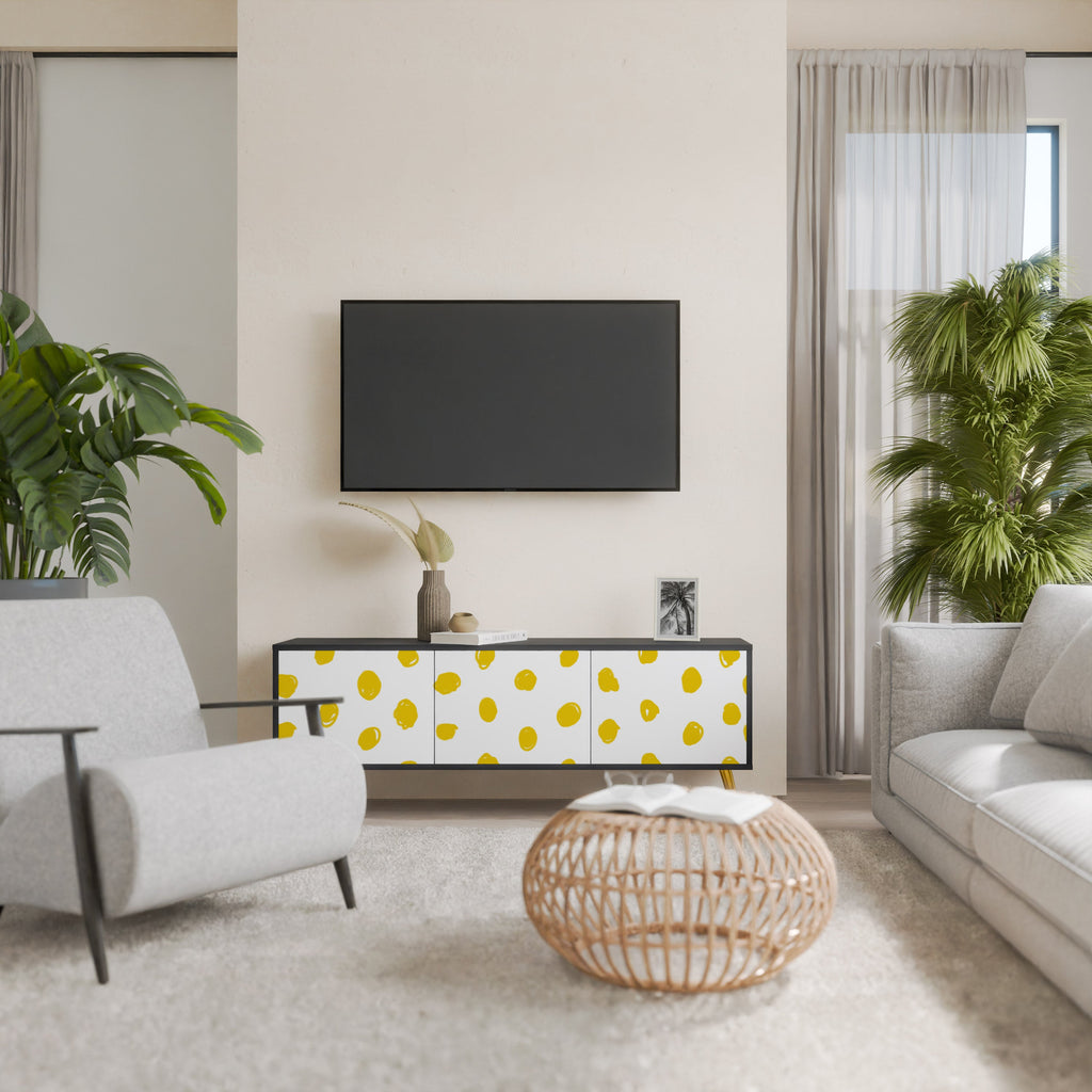 RADIANT REVERIE Móvel de TV com 3 Portas em Acabamento Preto