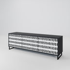 NIGHTY MELODIES 3-Door TV Stand in Black Finish