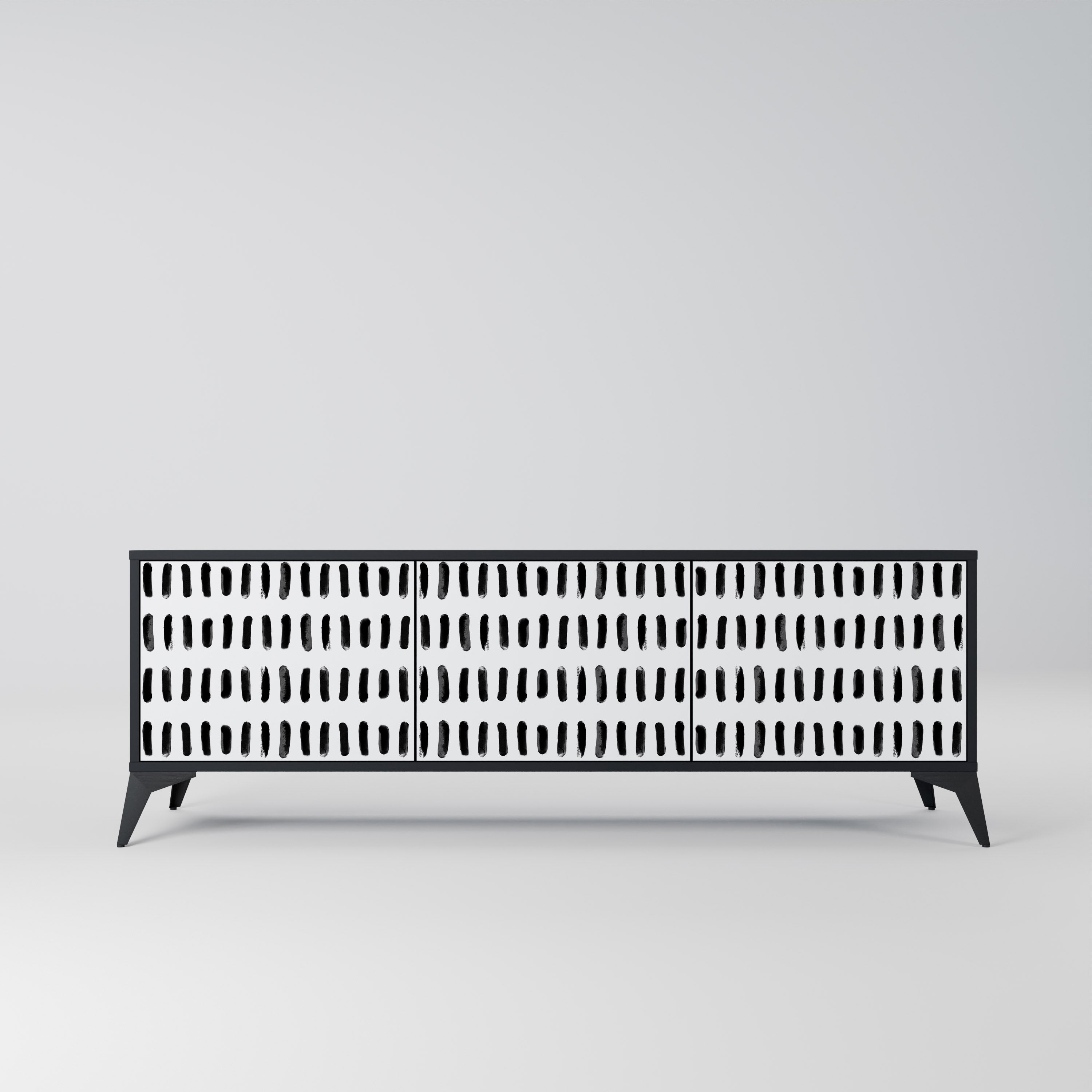 NIGHTY MELODIES Móvel de TV com 3 Portas em Acabamento Preto